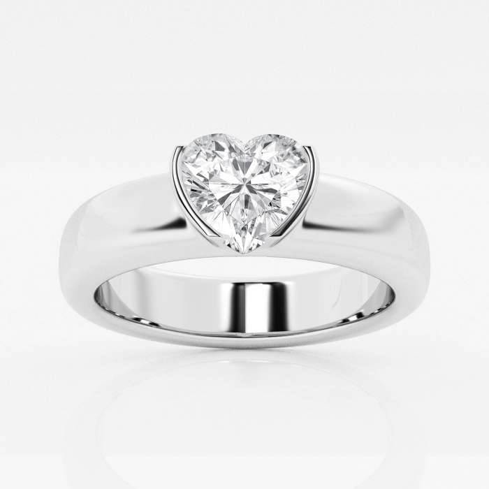 näas 1 ctw Heart Lab Grown Diamond Half Bezel Stackable Ring